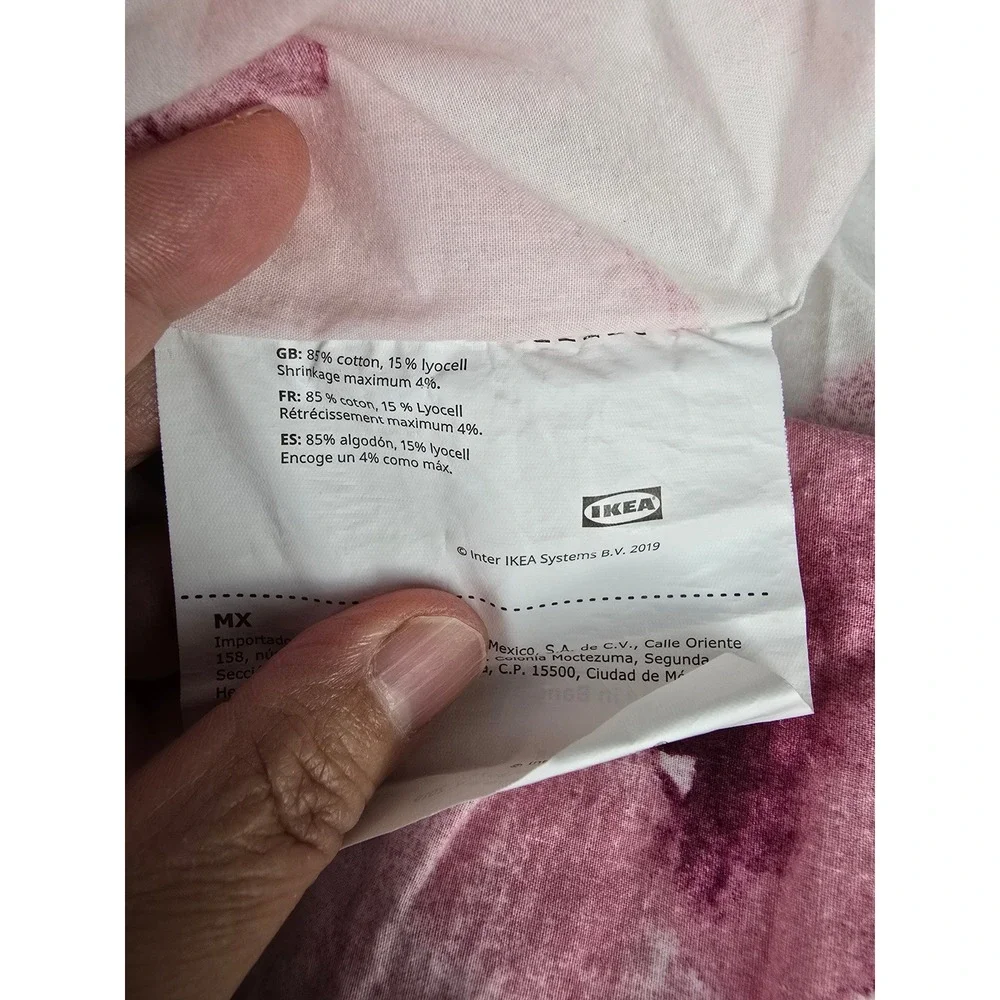 IKEA LAPPNYCKLAR King Duvet Cover Pink Gray Floral 253x218cm Cotton